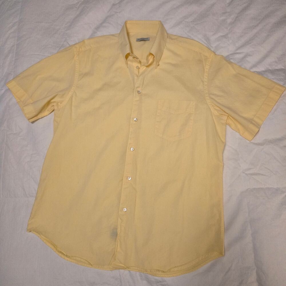VTG Poggianti 1958 Italian Oxford Shirt - Canary Yellow Button Down -Men's Large